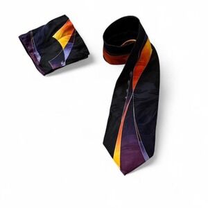 Vintage Giorgio Brutini Silk Tie and Pocket Square Set